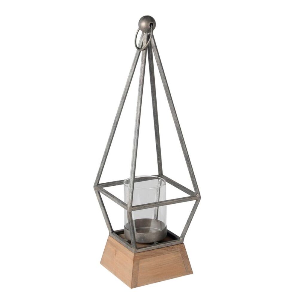 Iron & Wood Candle Lantern